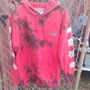 Red and Black Tie-Dye Hoodie